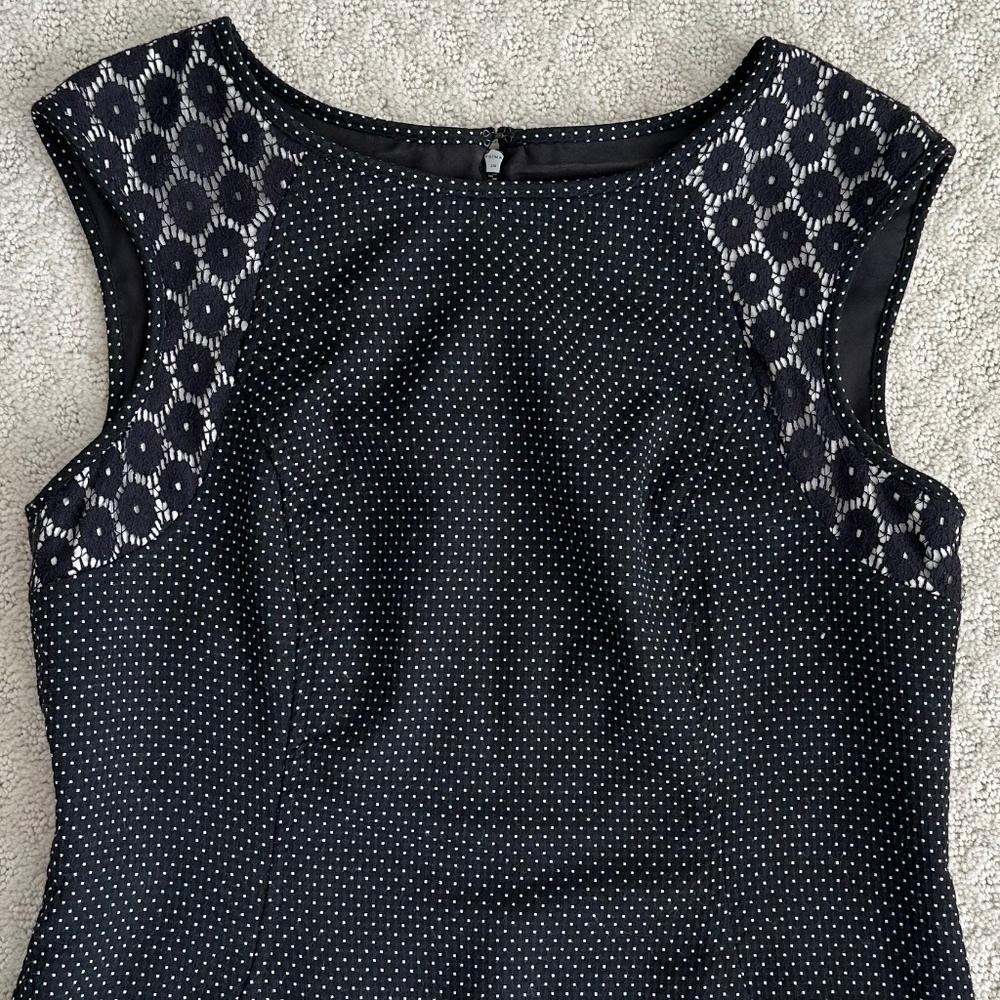 Ann Taylor Polka Dot Lace Sleeveless Sheath Dress Size 6P Office Casual Business - Picture 2 of 14